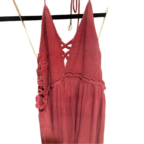 Rare Free People Coconuts All Day Summer Collection Maxi Dress in Rose Pink - Picture 11 of 11